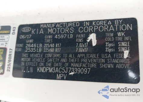 2018 Kia Sportage Lx из США, поврежденный, VIN KNDPM3AC5J7339097